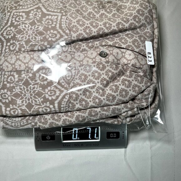 LOGO Lori Goldstein XL Button Down Tunic Top Geometric Print 3/4 Sleeve - Picture 11 of 11